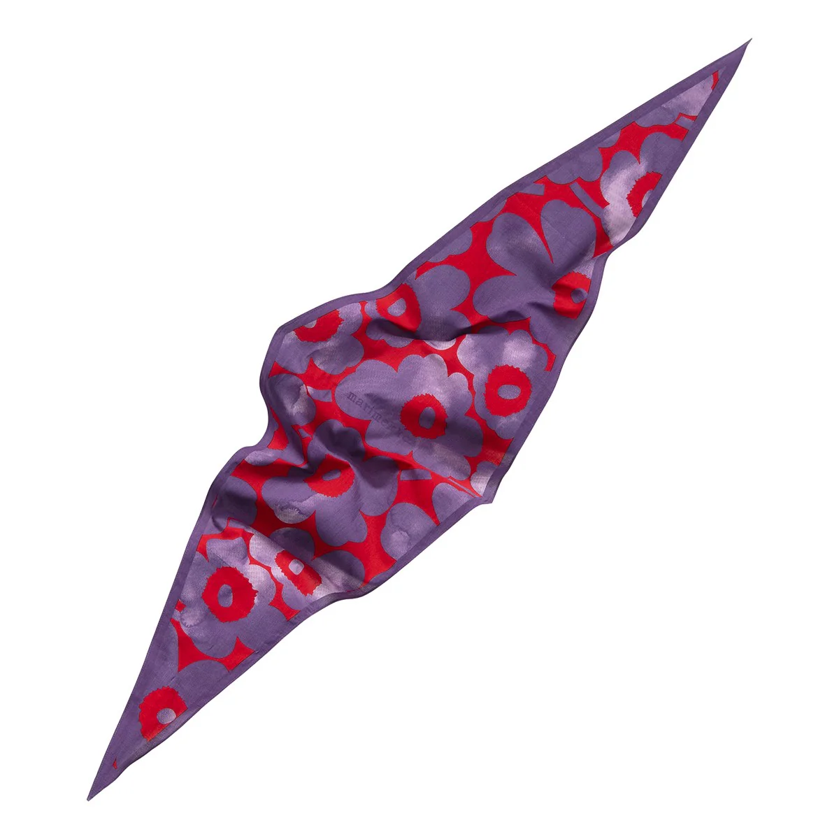 Marimekko Aiempi Akvarelli Unikko Red / Purple Kioski Bandana Scarf - Image 3