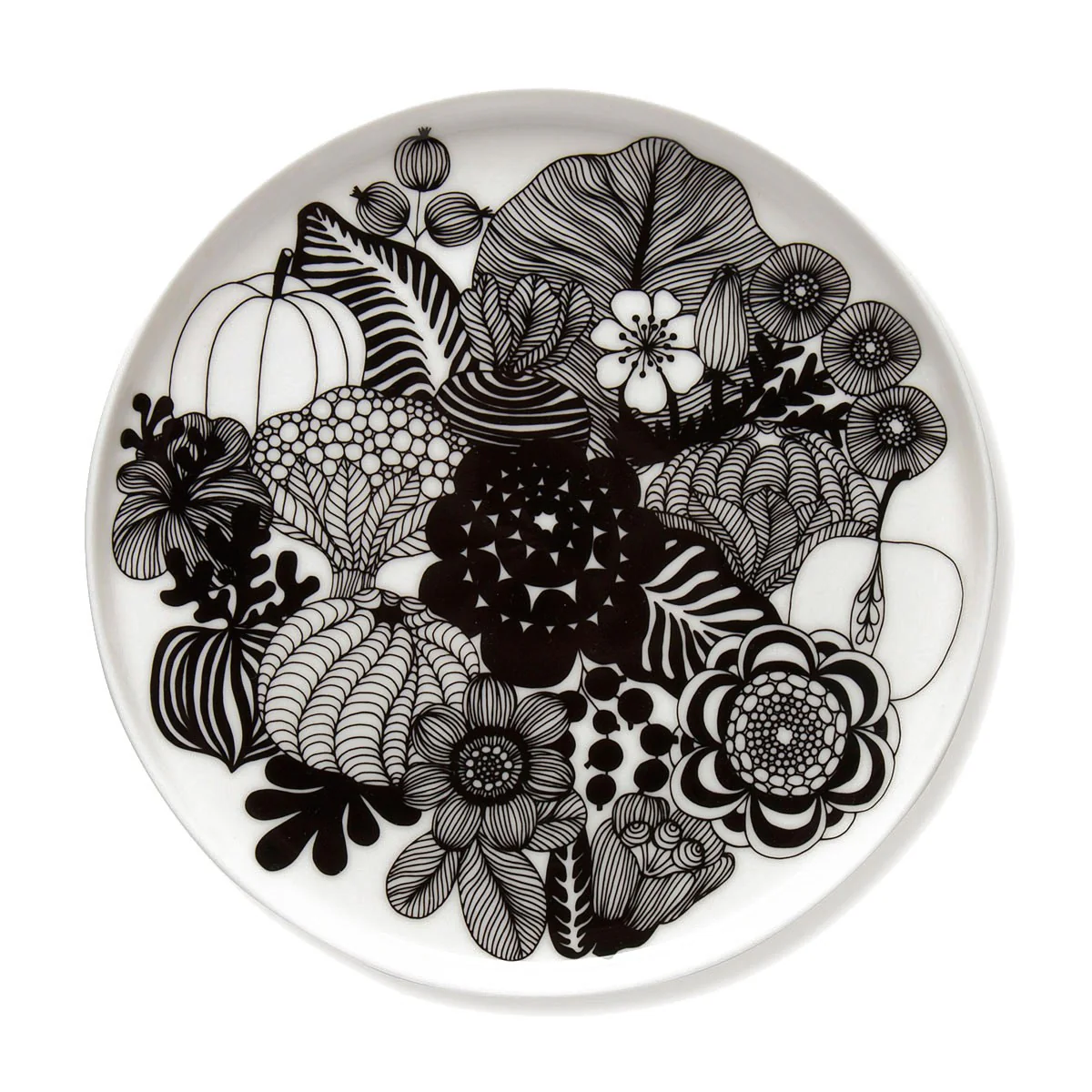 Marimekko Black / White 16pc Siirtolapuutarha / Oiva Dinnerware Set - Image 4