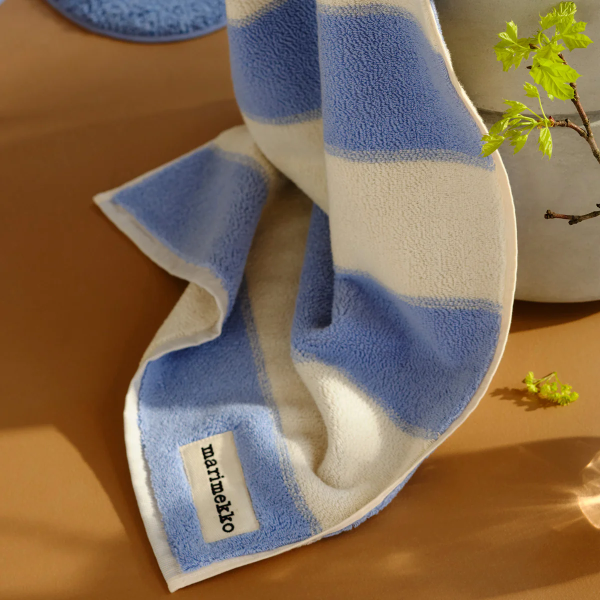 Marimekko Galleria Light Blue / Sand Large Bath Towel - Image 3