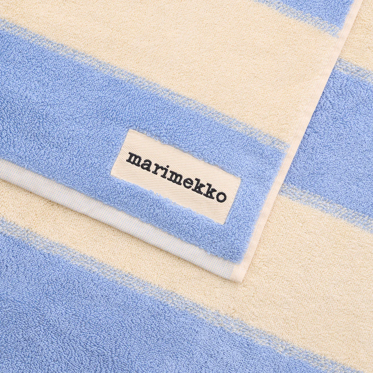 Marimekko Galleria Light Blue / Sand Large Bath Towel - Image 4