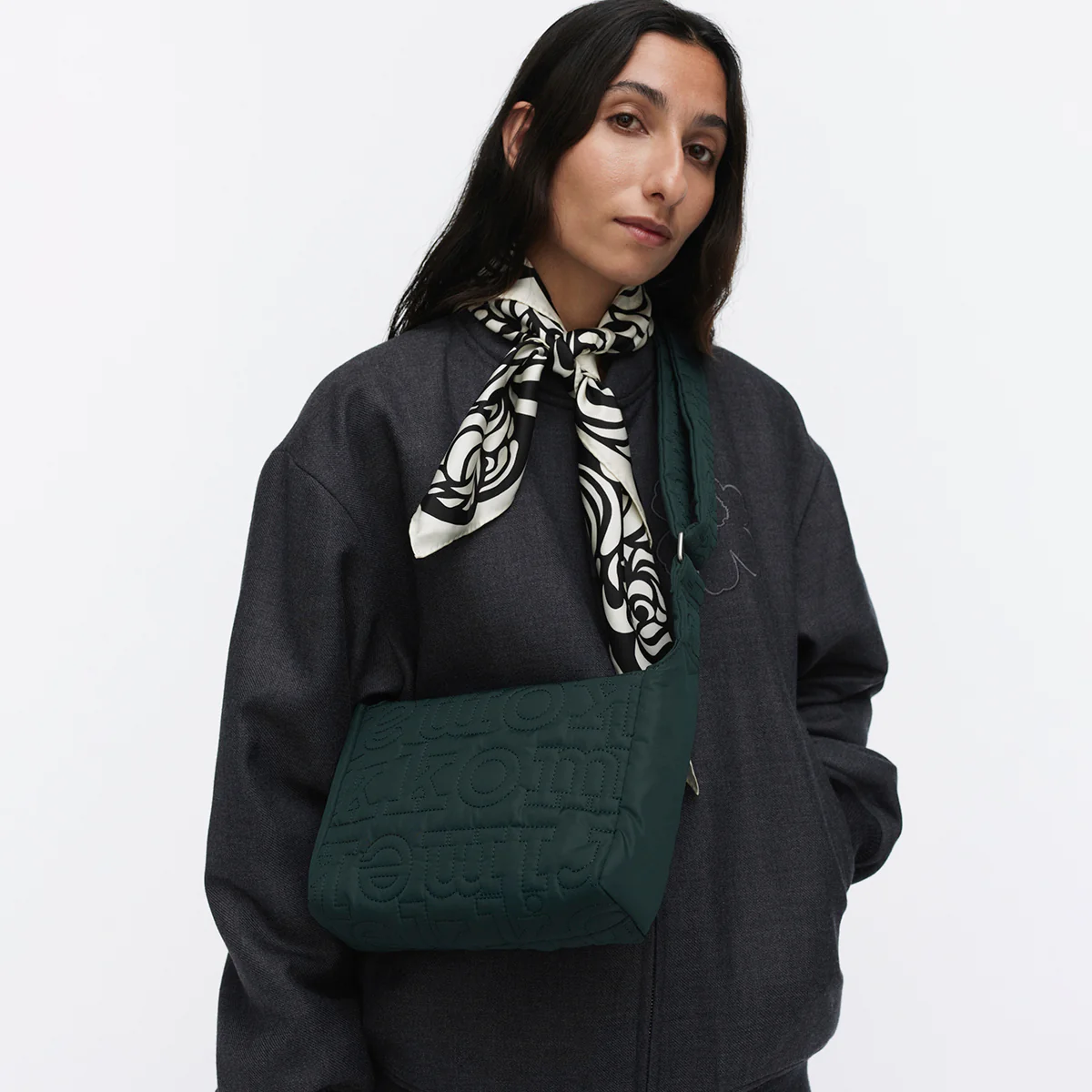 Marimekko Logo Dark Green Small Crossbody Shoulder Joy Bag - Image 2