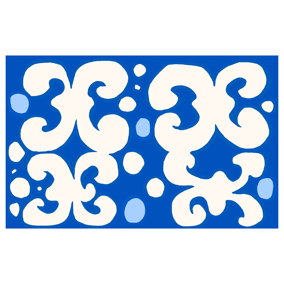 Marimekko Keidas Blue / Off White Cotton Fabric - Image 2