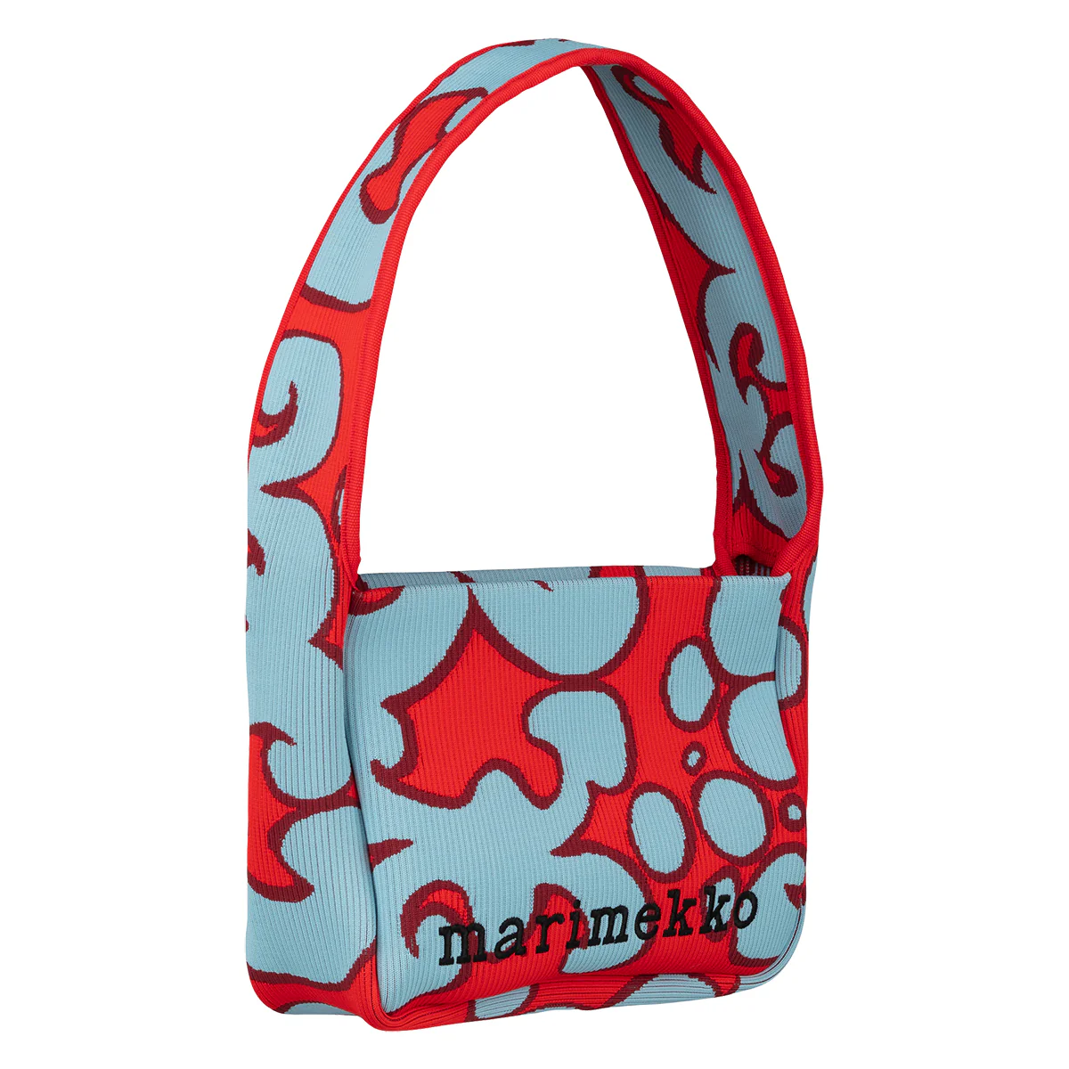 Marimekko Keidas Red / Light Blue Knitted Shoulder Bag - Image 3