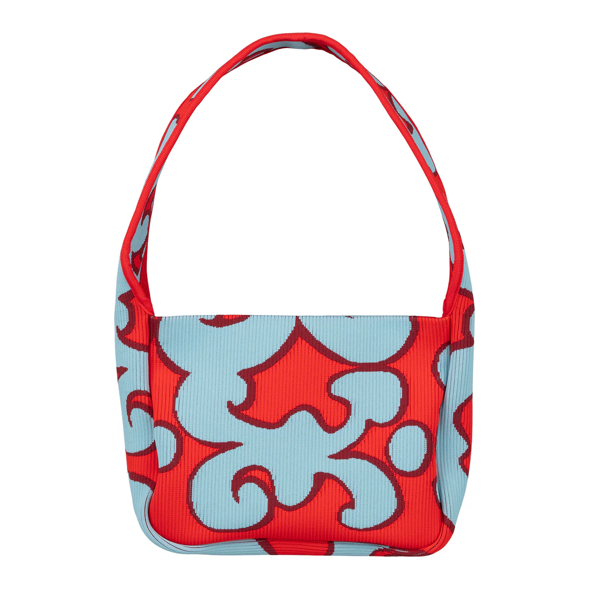 Marimekko Keidas Red / Light Blue Knitted Shoulder Bag - Image 4
