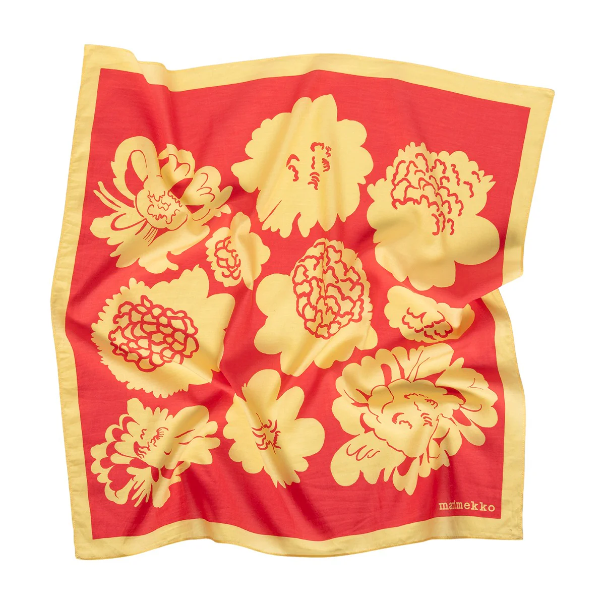 Marimekko Keskio Pioni Red / Yellow Scarf - Image 3
