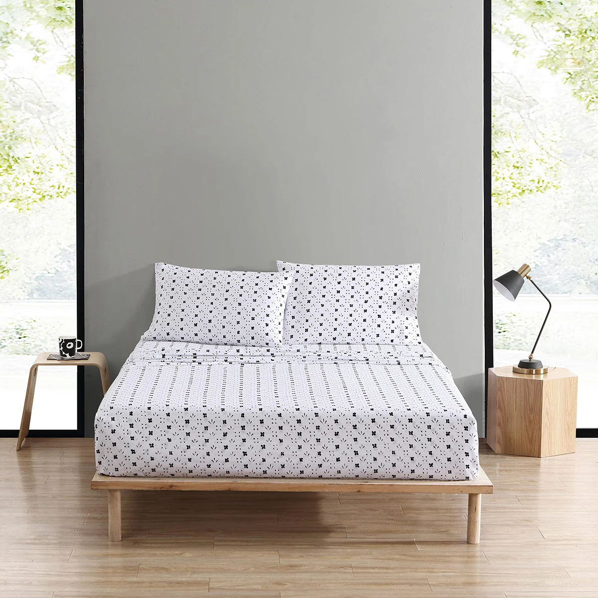 Marimekko Kukkaketo White / Black King Sheet Set - Image 3