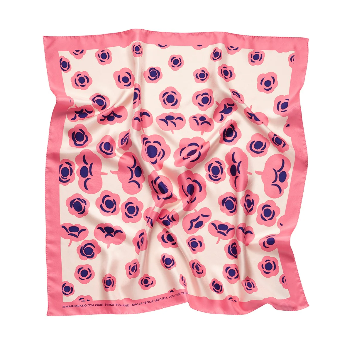 Marimekko Lauhtua Tumma Pink / Purple / Cream Silk Scarf - Image 3