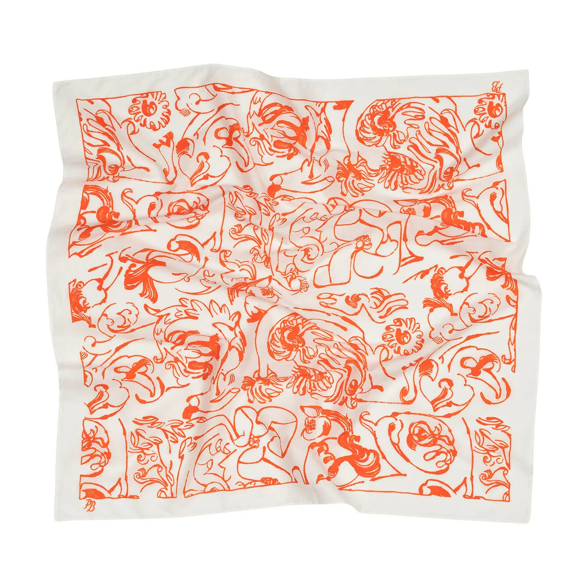 Marimekko Lierio Cactis White / Orange Scarf - Image 3