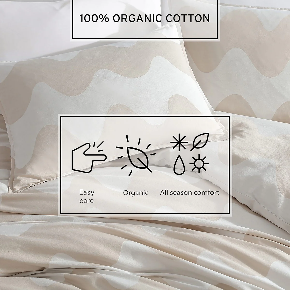 Marimekko Lokki Beige / White Full / Queen Duvet Cover Set - Image 6