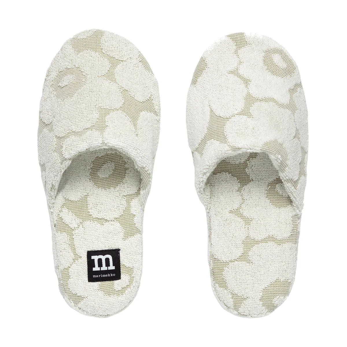 Marimekko Unikko Olive Green / Cream Slippers