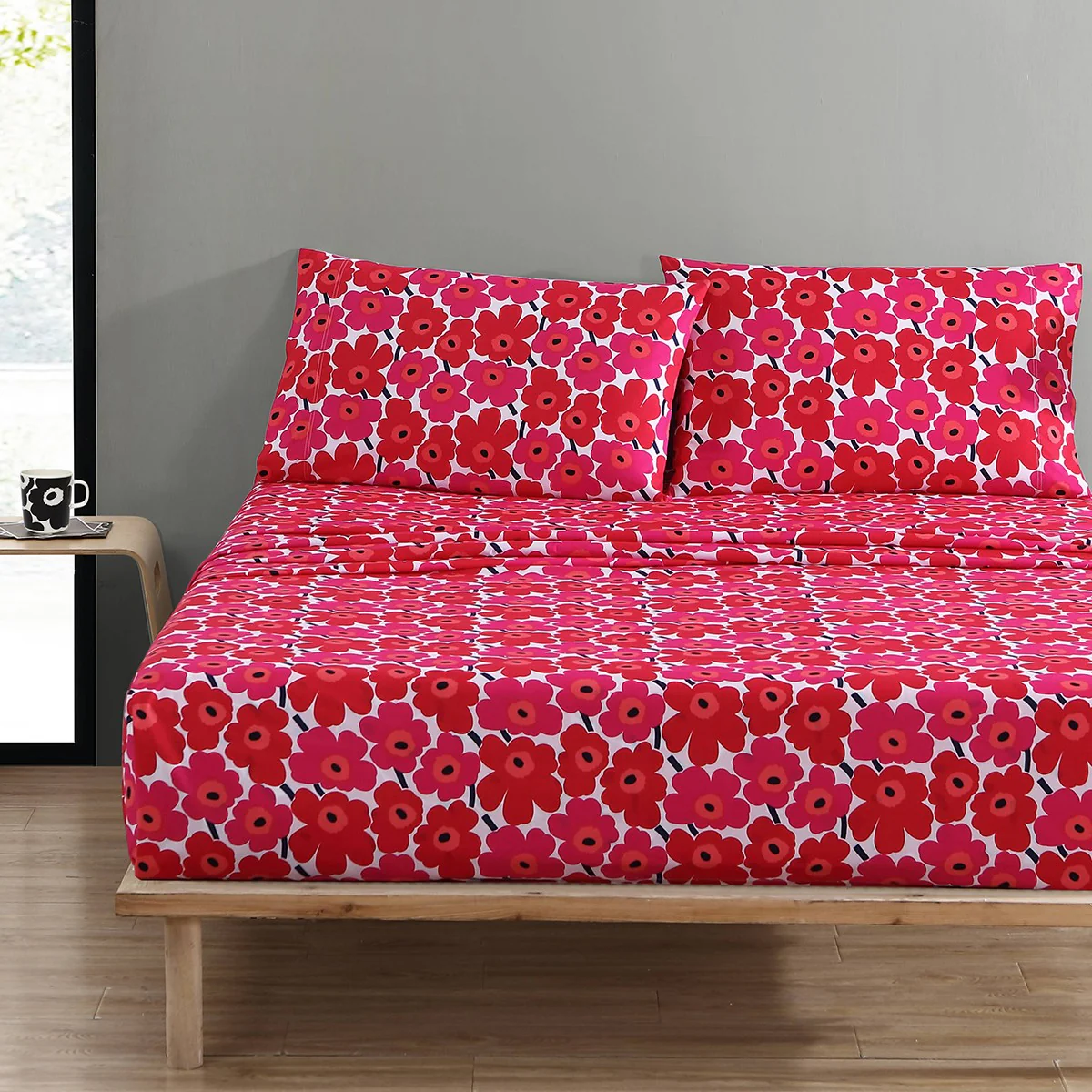 Marimekko Mini Unikko Red Standard Pillowcase Set - Image 3