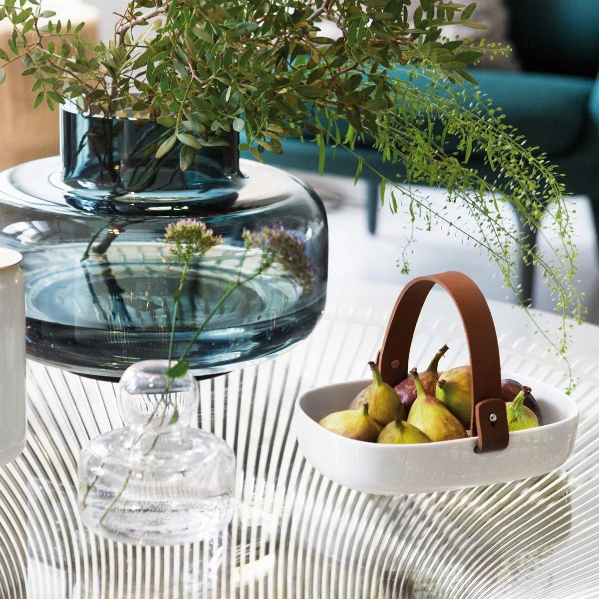 Marimekko Oiva Koppa Serving Dish w/ Leather Handle - Image 3