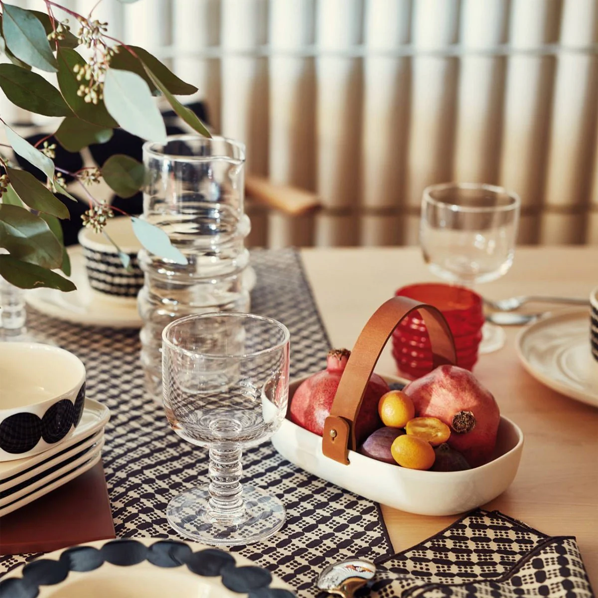 Marimekko Oiva Koppa Serving Dish w/ Leather Handle - Image 4