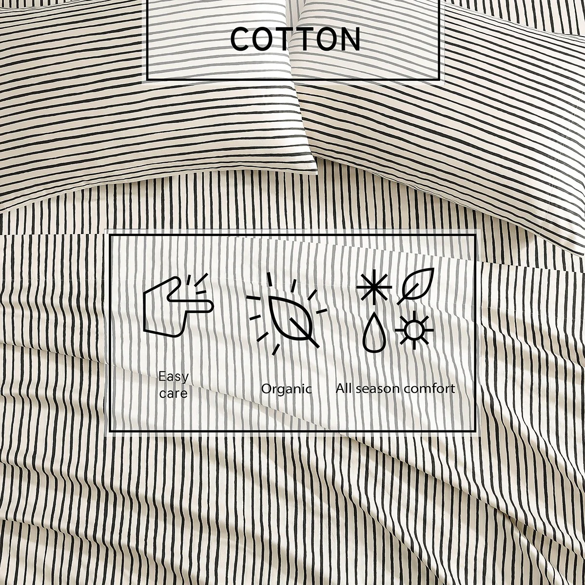 Marimekko Piccolo Off White / Charcoal King Sheet Set - Image 6