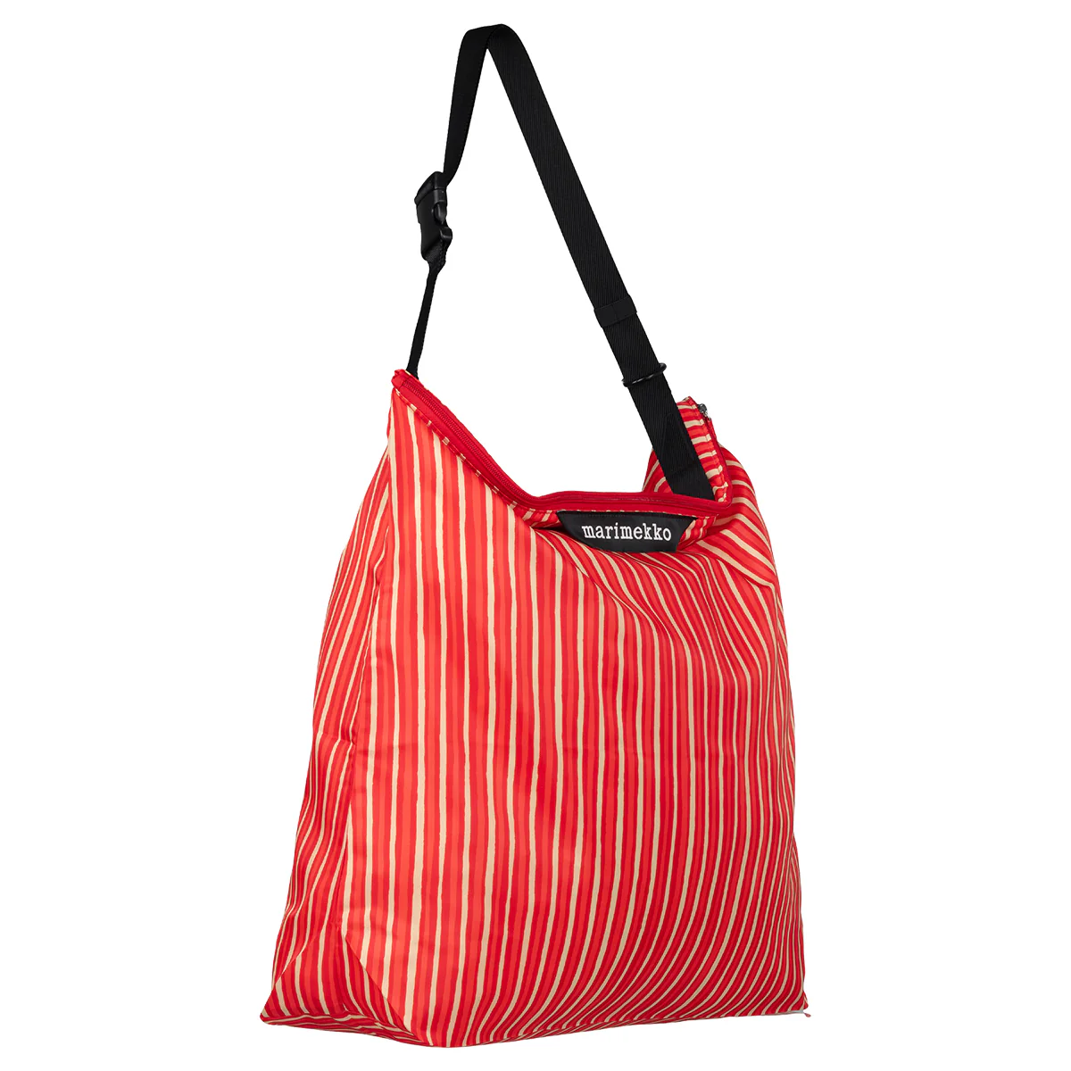 Marimekko Piccolo Red / Beige Large Neat Crossbody Shoulder Bag - Image 4