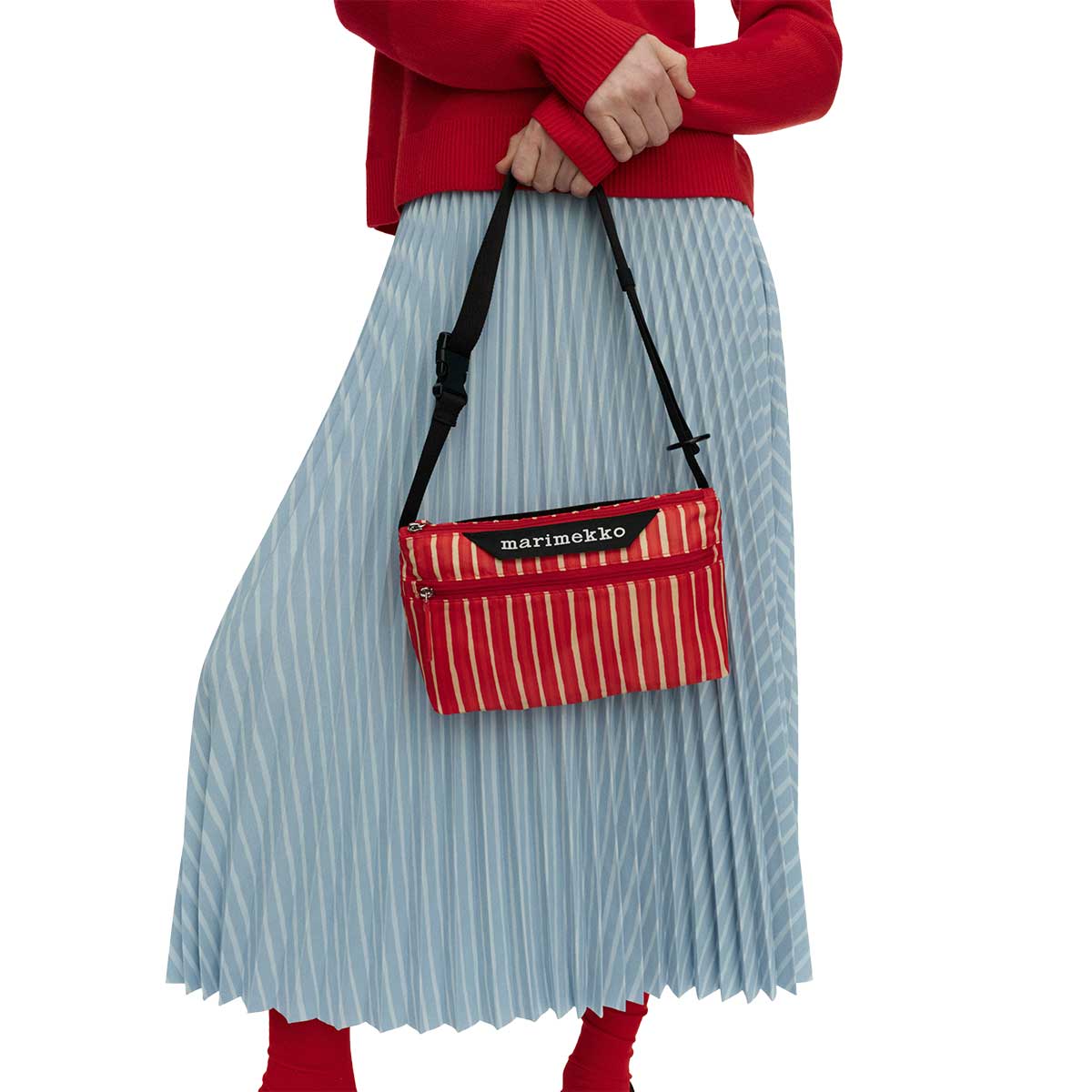 Marimekko Piccolo Red / Beige Small Neat Crossbody Shoulder Bag - Image 2