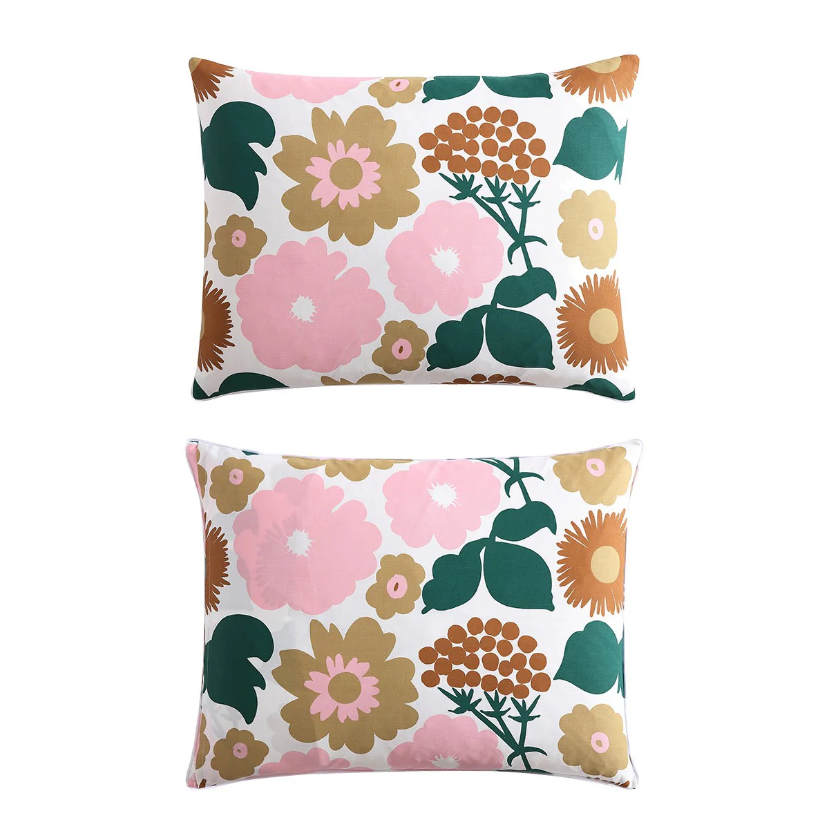 Marimekko Pieni Kukkatori Pink / Beige / Green Full / Queen Duvet Cover Set - Image 5