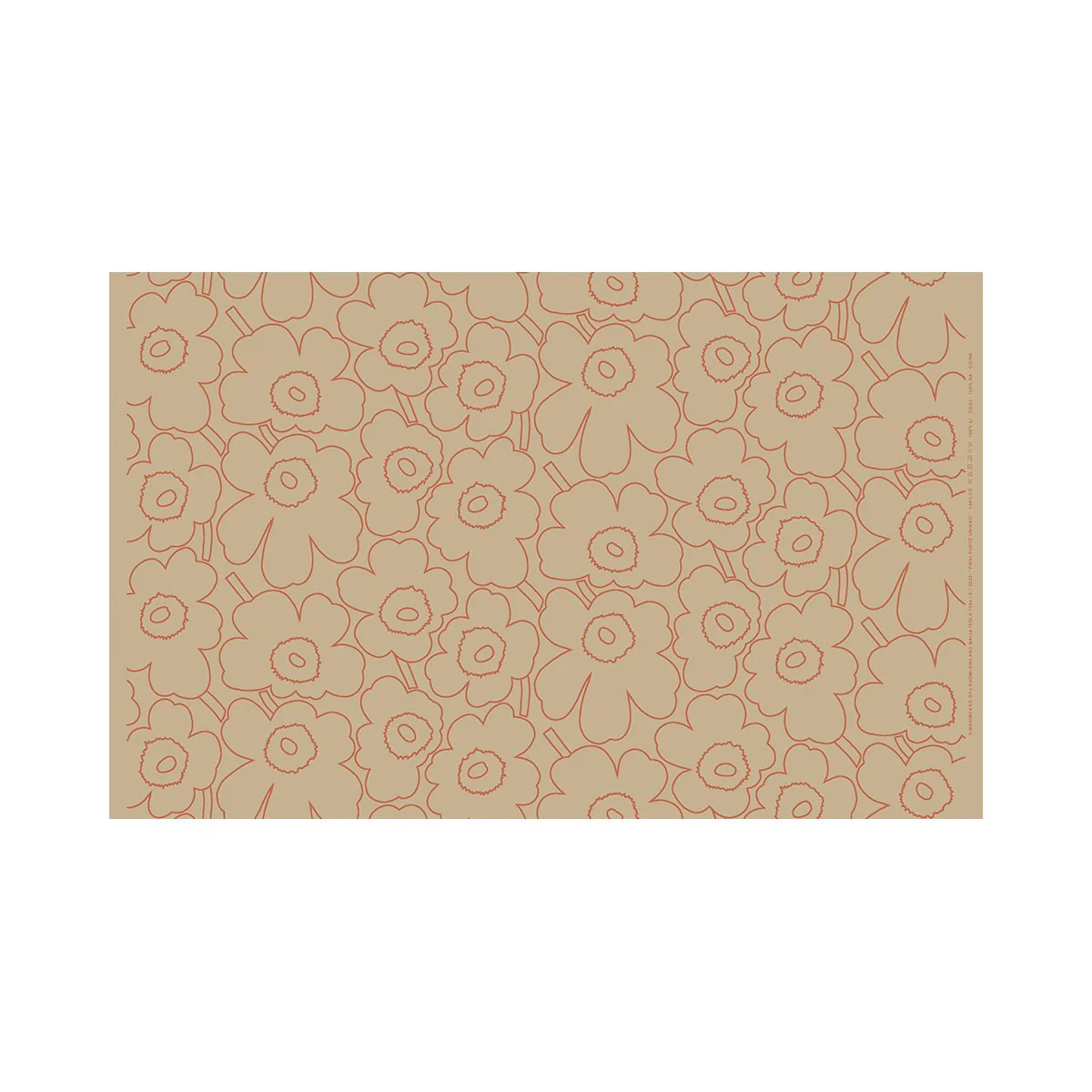 Marimekko Pieni Piirto Unikko Sand / Terracotta Cotton-Linen Fabric - Image 3