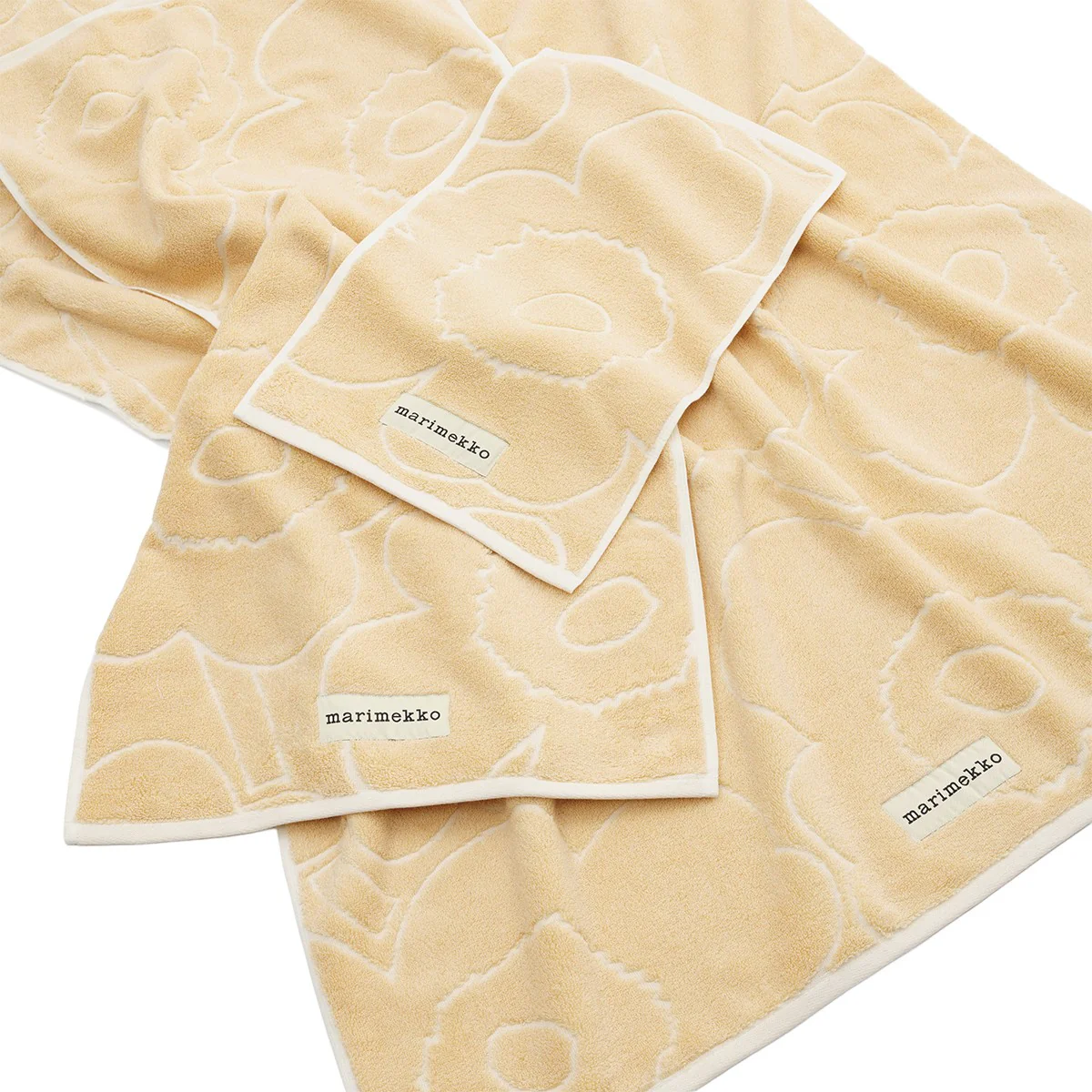 Marimekko Piirto Unikko Straw / Off White Bath Towel - Image 3