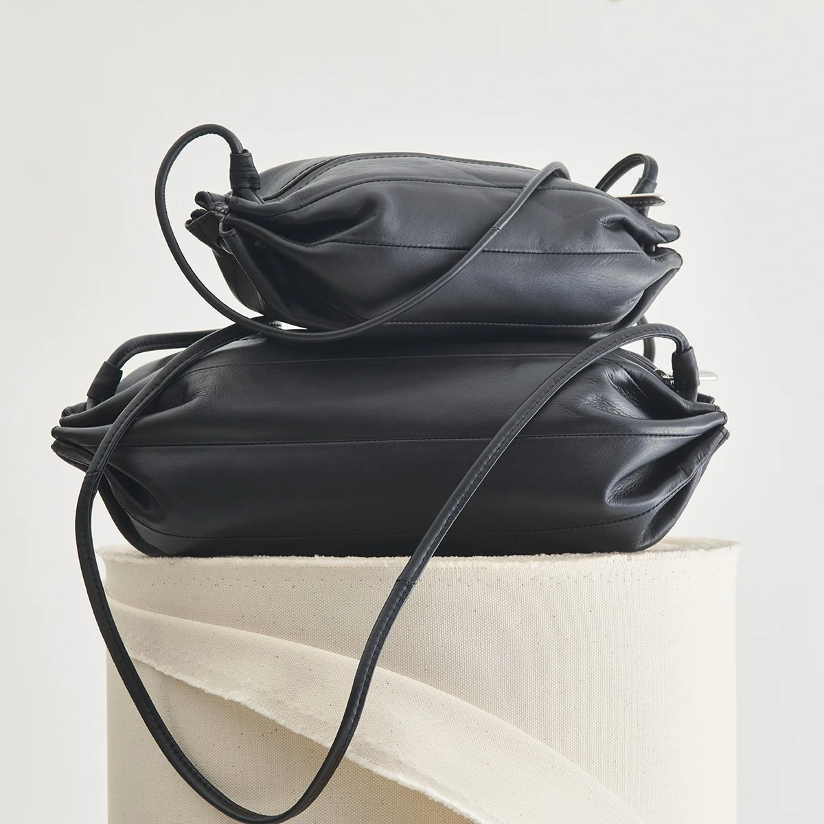 Marimekko Pikku Karla Black Leather Shoulder Bag - Image 3