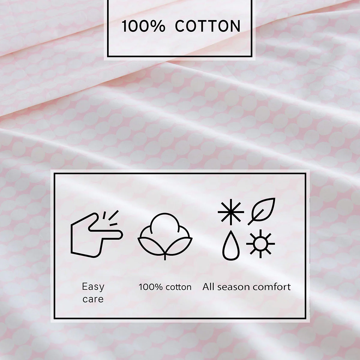 Marimekko Pikku Rasymatto Light Pink / Off White Queen Sheet Set - Image 3