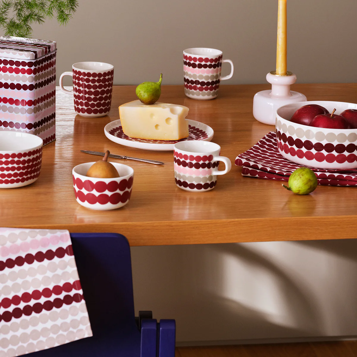 Marimekko Pikku Rasymatto Dark Red / Beige / Pink Tea Towels - Set of 2 - Image 2