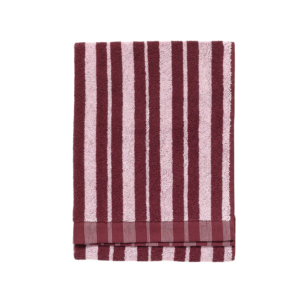 Marimekko Raide Burgundy / Pink Hand Towel - Image 3