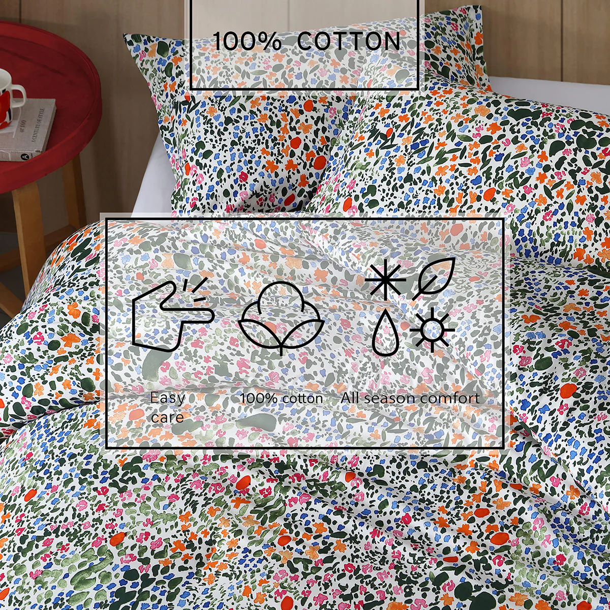 Marimekko Rantaniitty Orange / Green / Multi Duvet Cover Set - King - Image 8