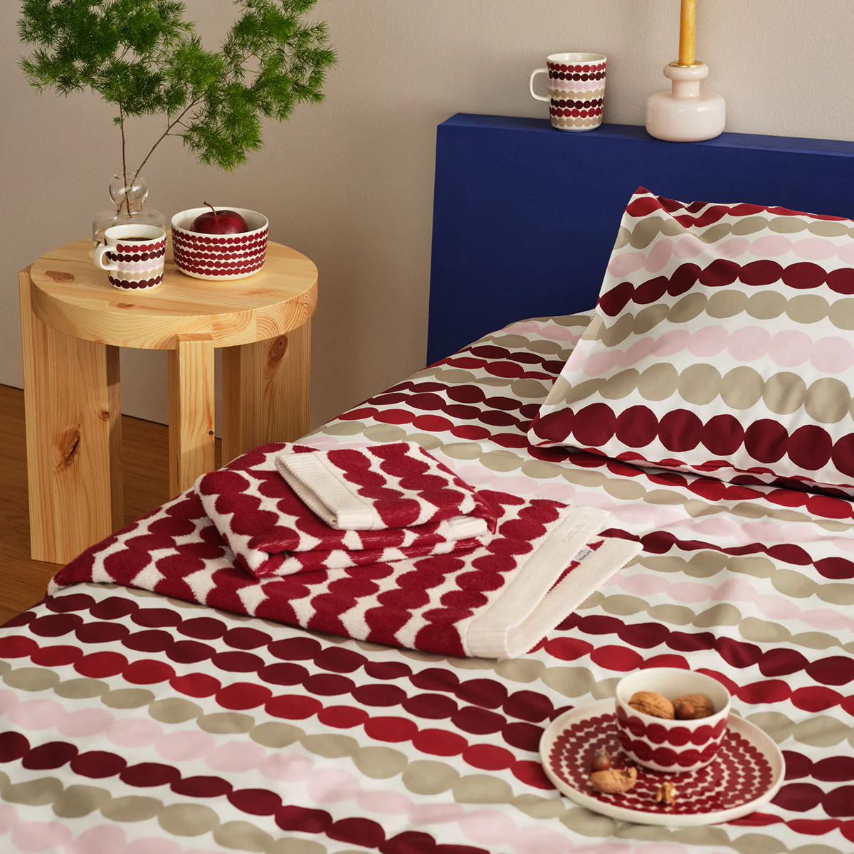 Marimekko Rasymatto Dark Red / White Dessert Bowl - Image 3