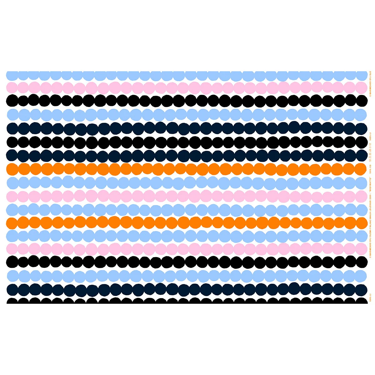 Marimekko Rasymatto Orange / Light Blue / Pink Medium Weight Cotton Fabric - Image 2