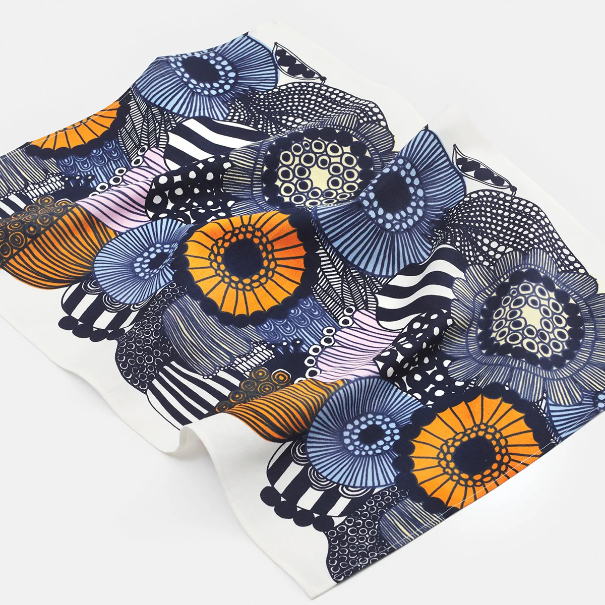 Marimekko Siirtolapuutarha Navy / Orange / Light Yellow Tea Towel - Image 2