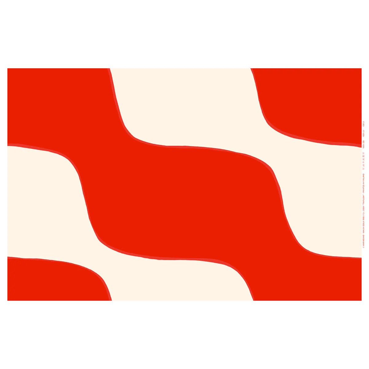 Marimekko Taifuuni Red / Off White Medium Weight Cotton Fabric - Image 2