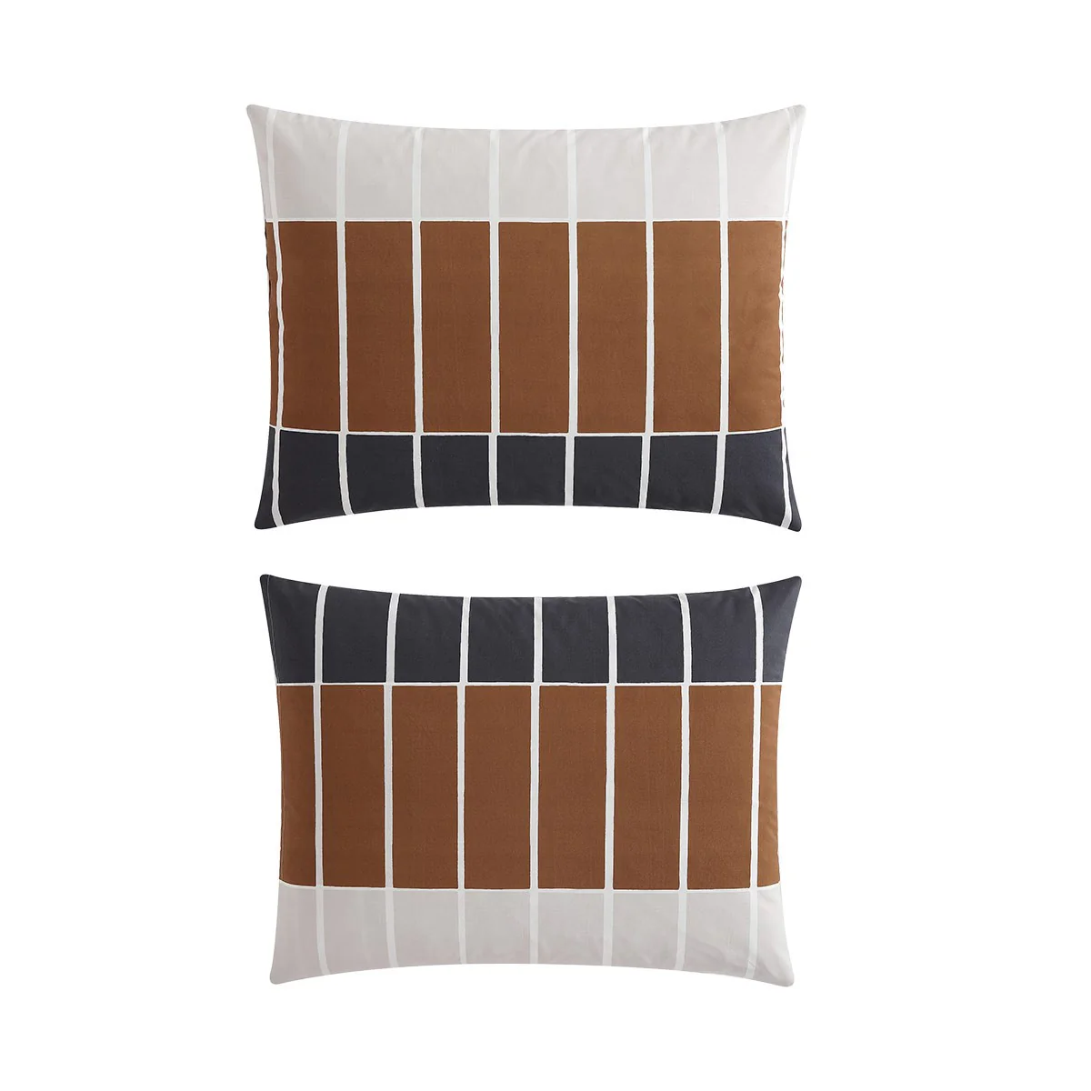 Marimekko Tiiliskivi Brown / Charcoal / Beige King Duvet Cover Set - Image 4