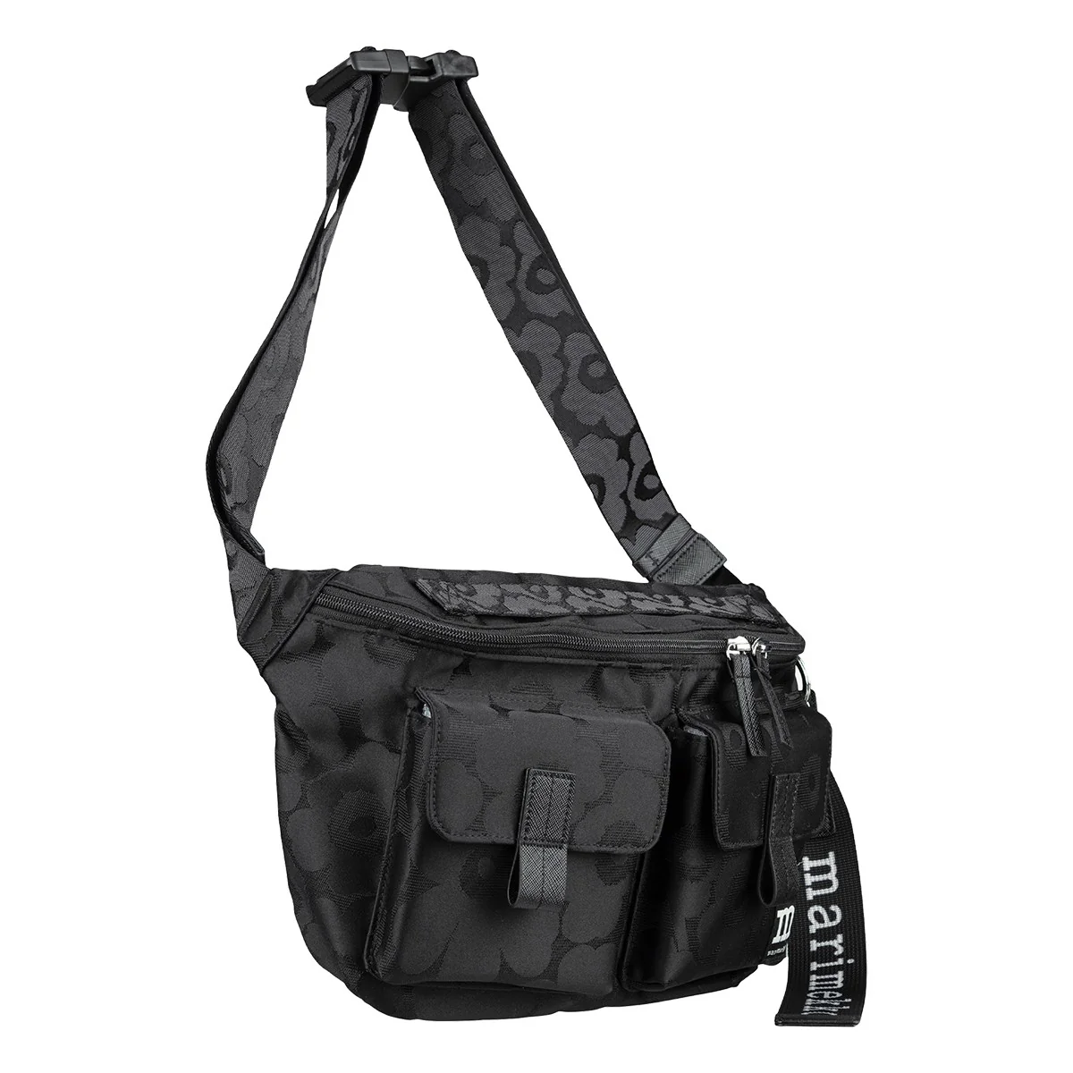Marimekko Unikko Black Medium Sling Shoulder Bag - Image 3