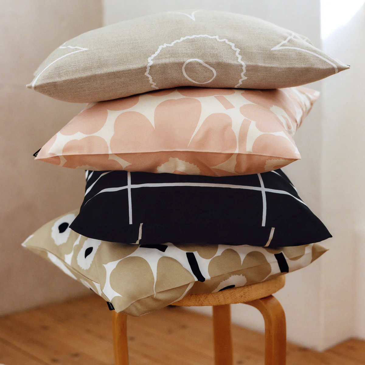 Marimekko Unikko Beige Large Throw Pillow - Image 4