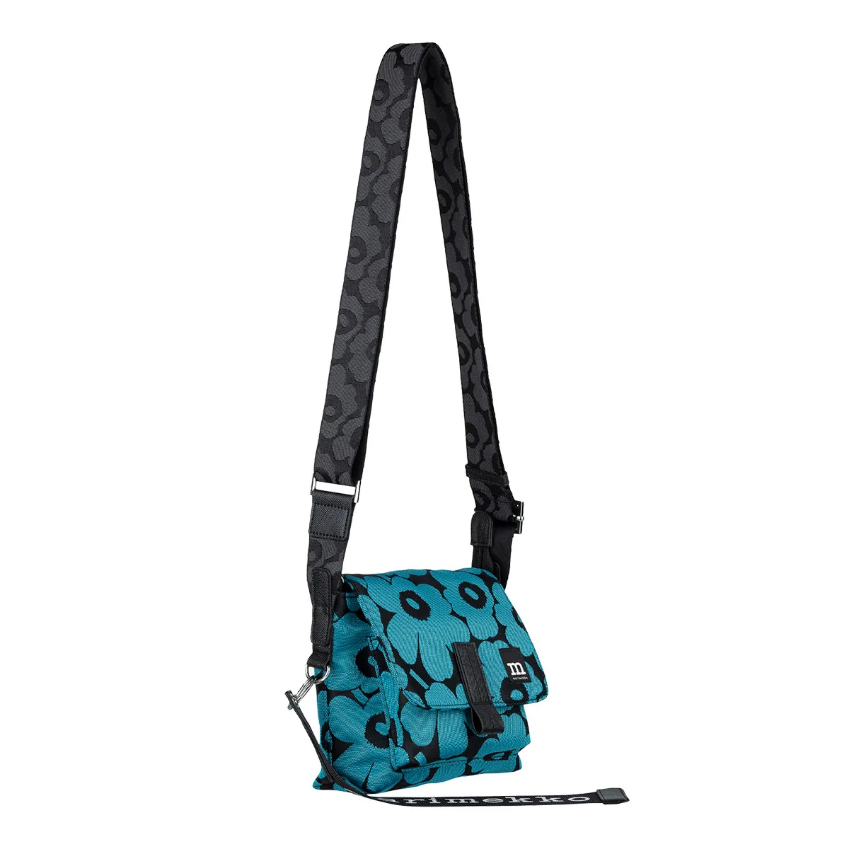 Marimekko Unikko Blue / Black Mini Messenger Shoulder Bag - Image 3