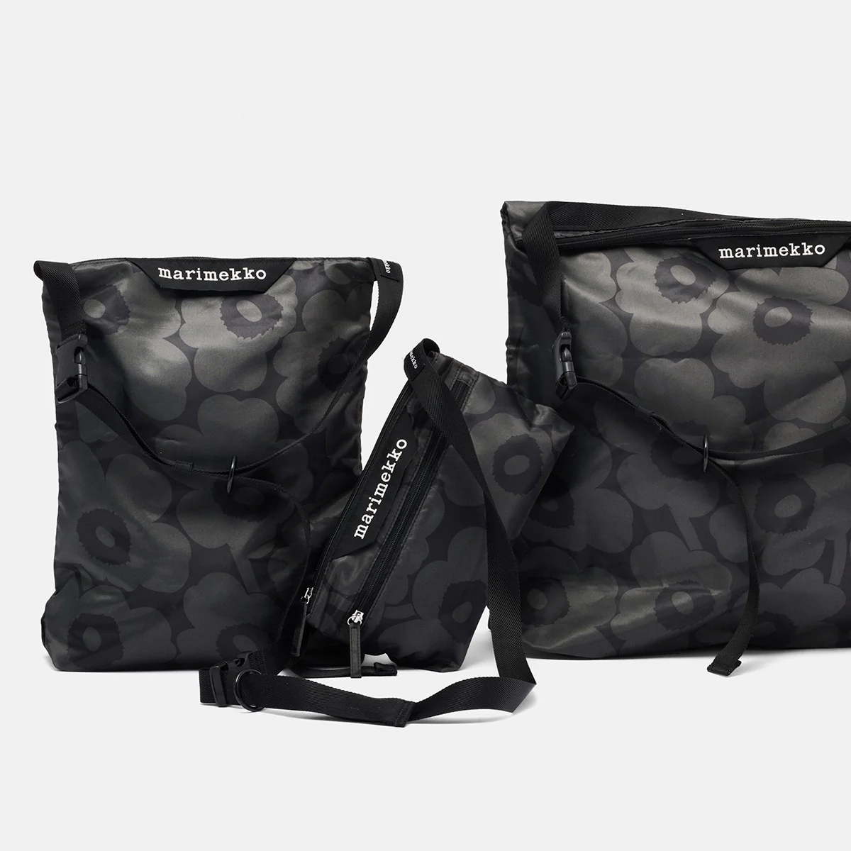 Marimekko Unikko Black / Dark Grey Medium Neat Crossbody Shoulder Bag - Image 4