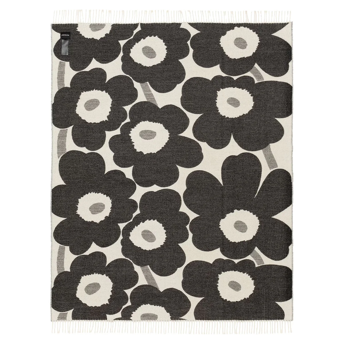 Marimekko Unikko Off White / Charcoal Throw Blanket - Image 5