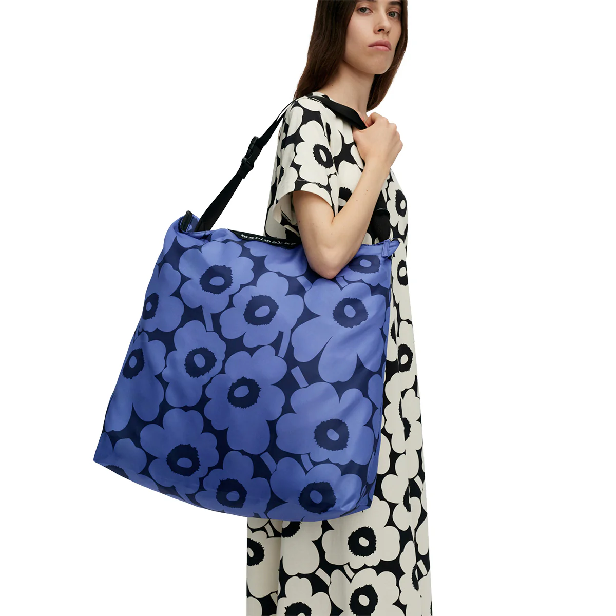 Marimekko Unikko Blue / Dark Blue / Black Large Neat Crossbody Shoulder Bag - Image 2