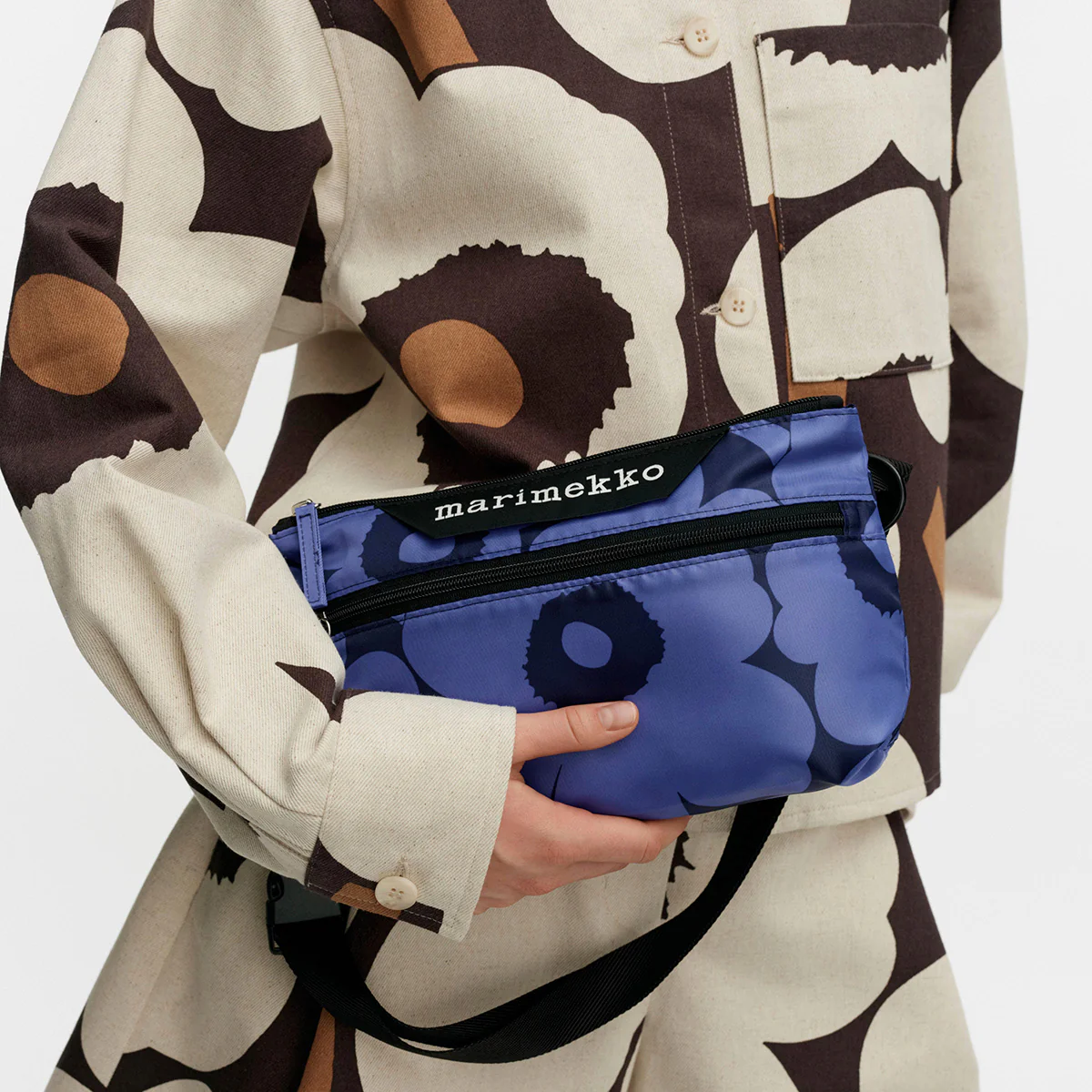 Marimekko Unikko Blue / Dark Blue / Black Small Neat Crossbody Shoulder Bag - Image 2