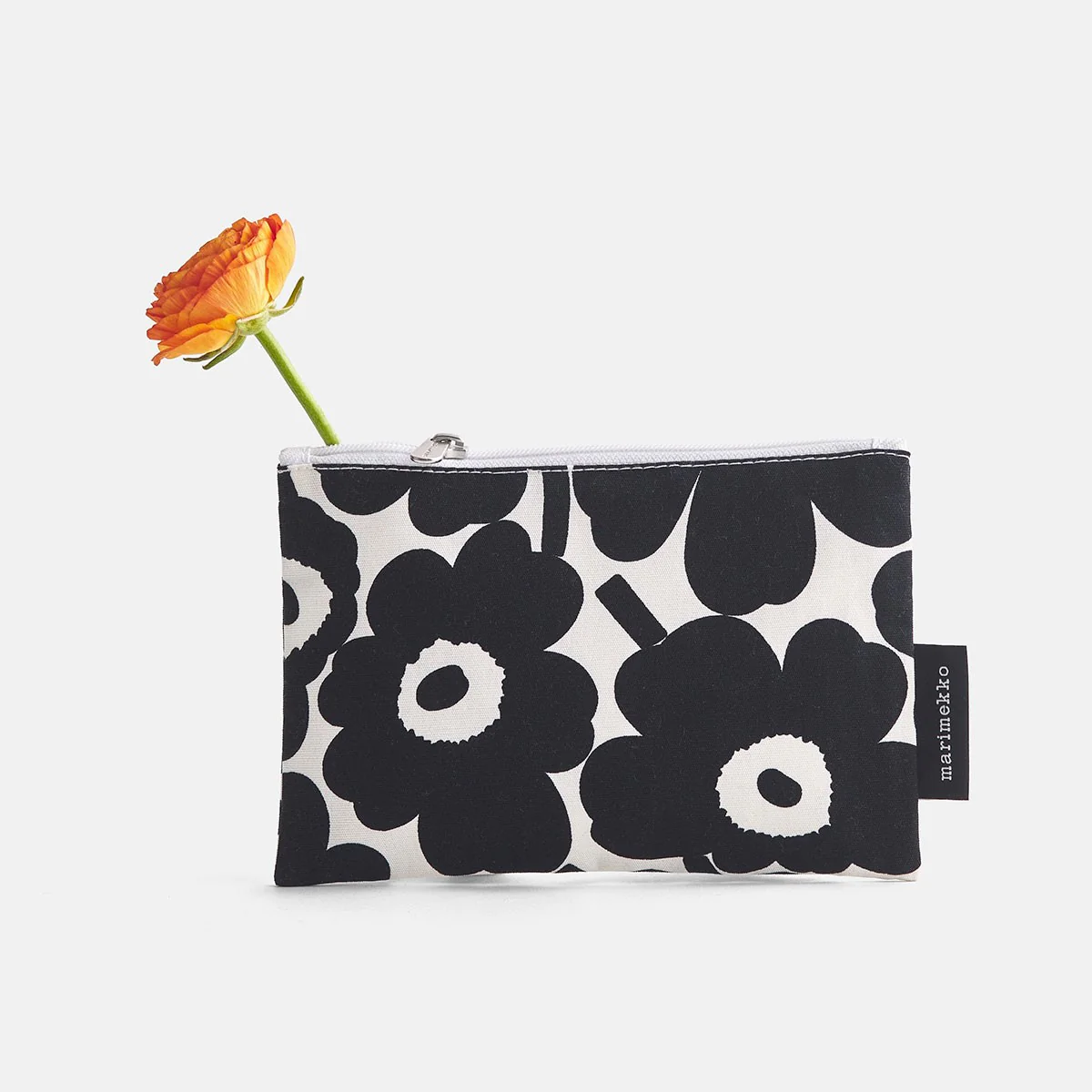 Marimekko Unikko White / Black Kaika Zip Pouch - Image 2