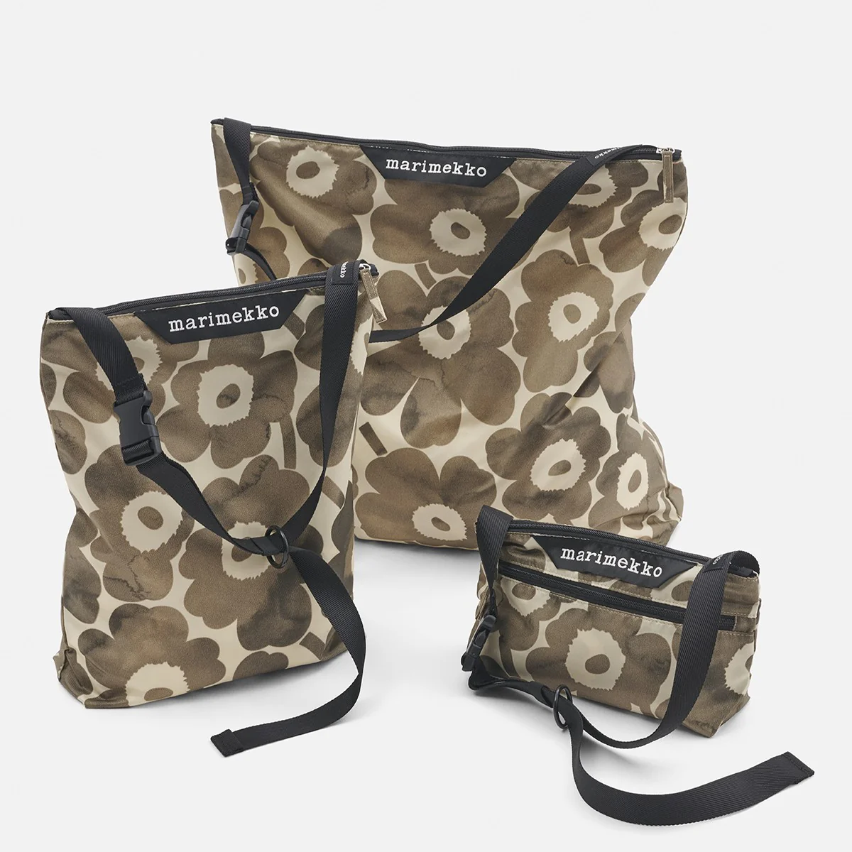 Marimekko Unikko Charcoal / Cream Large Neat Crossbody Shoulder Bag - Image 5