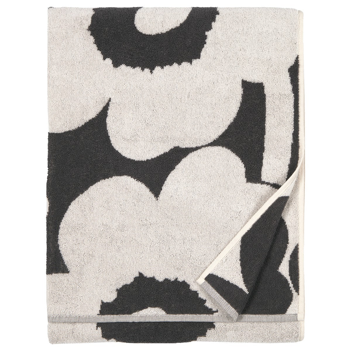 Marimekko Unikko Charcoal / Off White Bath Towel - Image 3