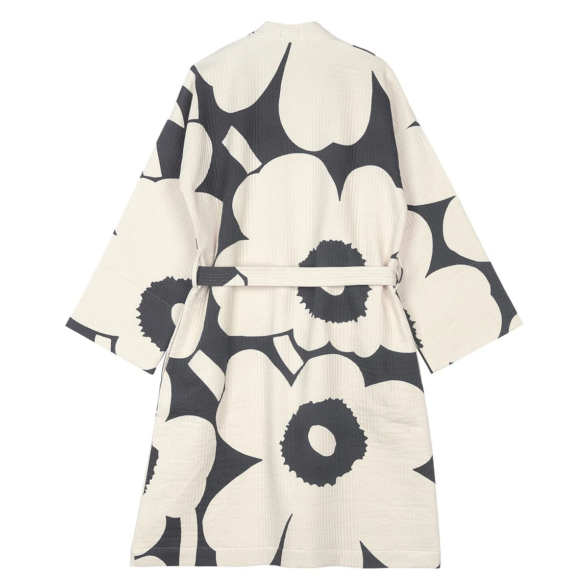 Marimekko Unikko Off White / Charcoal Bathrobe - Image 2