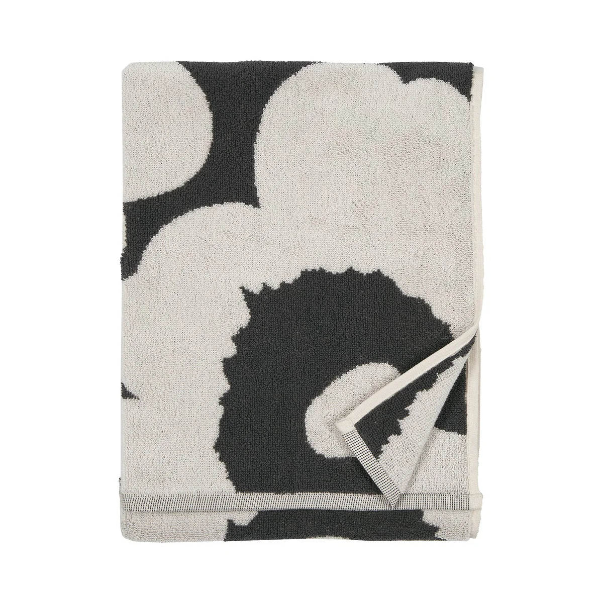 Marimekko Unikko Charcoal / Off White Hand Towel - Image 3