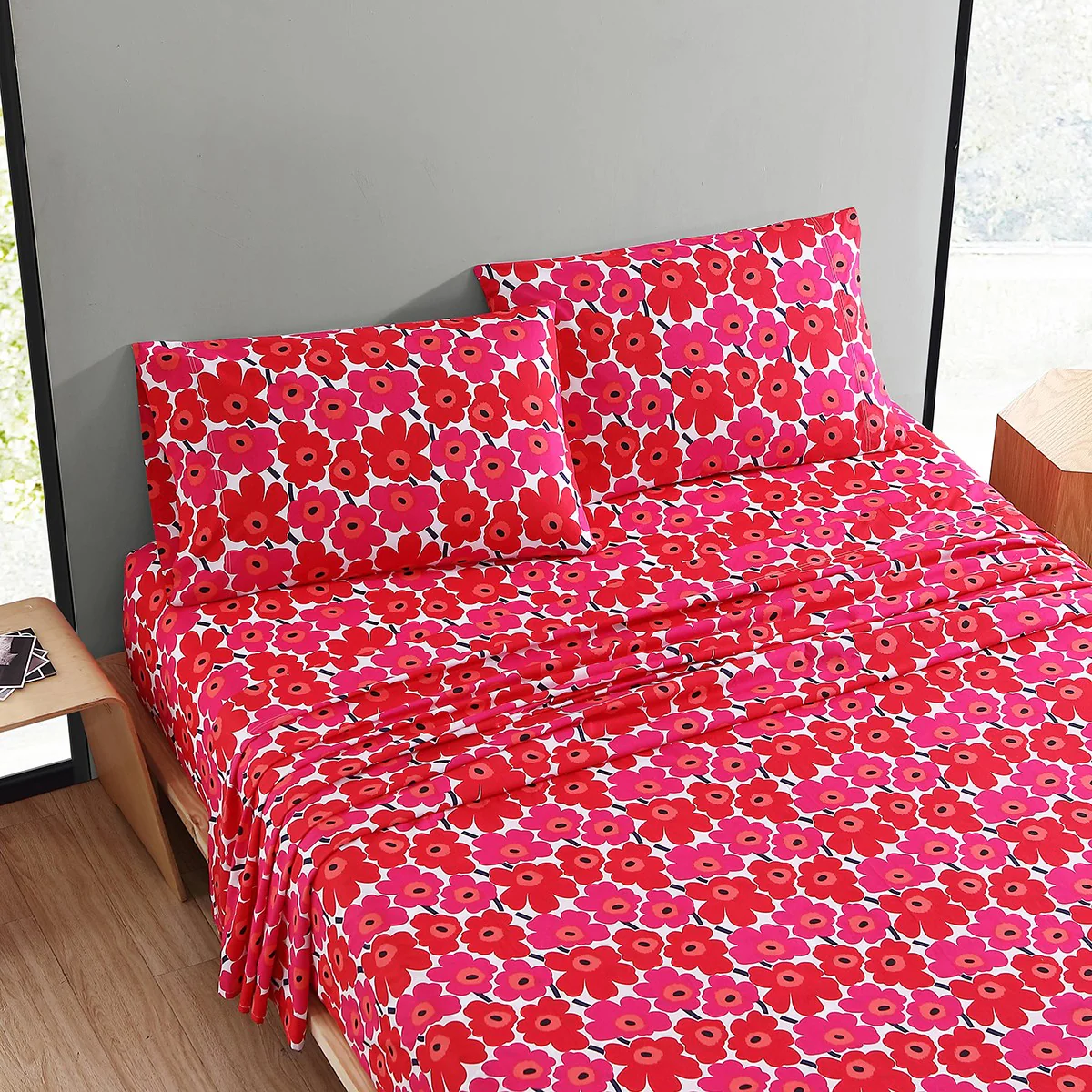 Marimekko Mini Unikko Red Full Sheet Set - Image 2