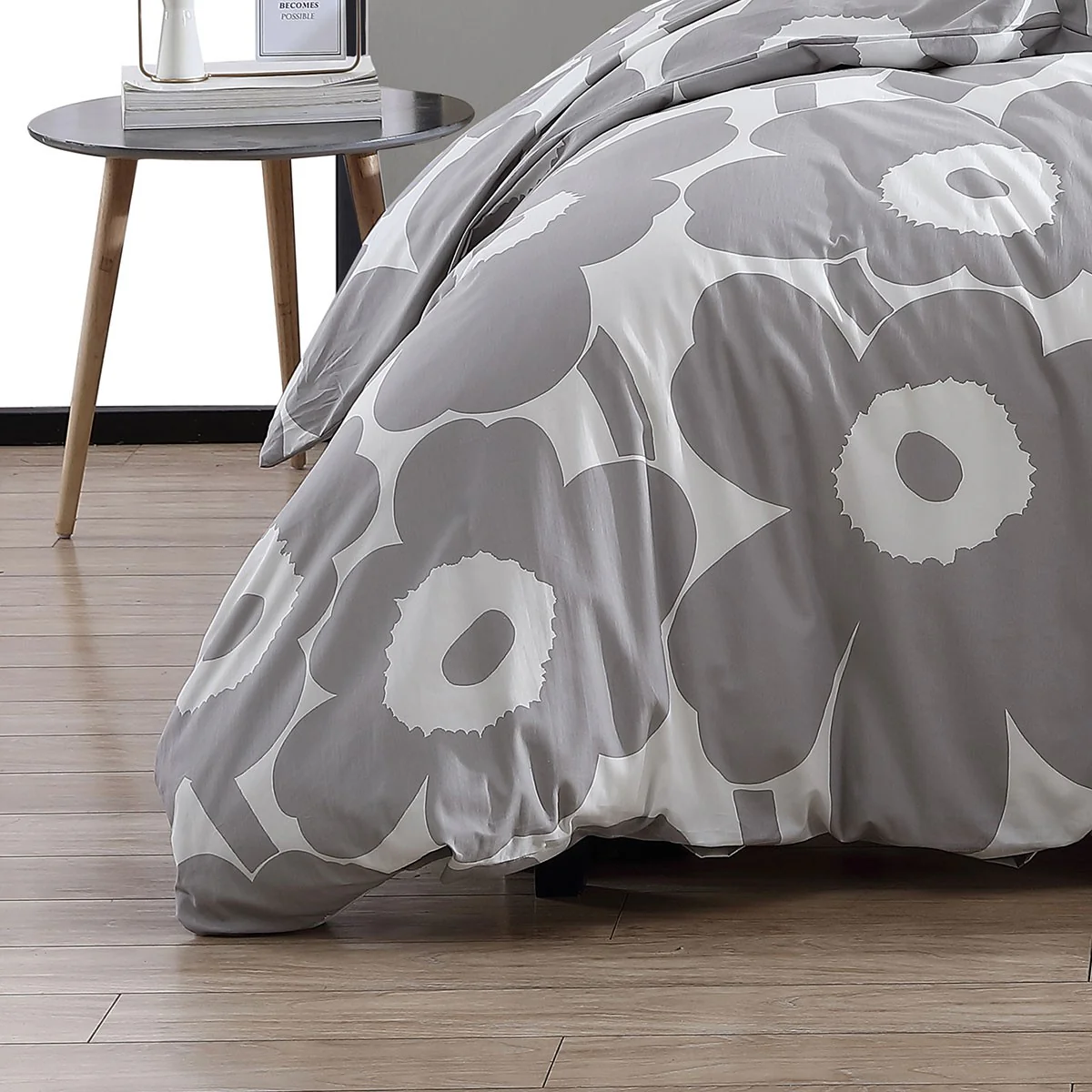 Marimekko Unikko Grey Full / Queen Duvet Cover Set - Image 5