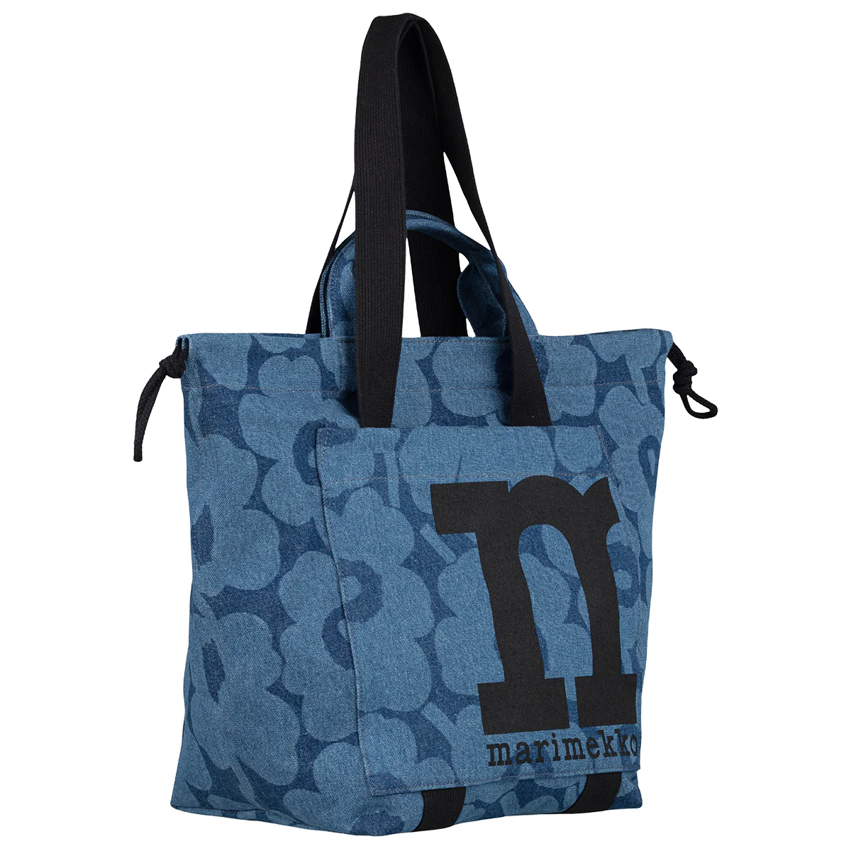 Marimekko Unikko Indigo Denim Mono City Tote Bag - Image 3