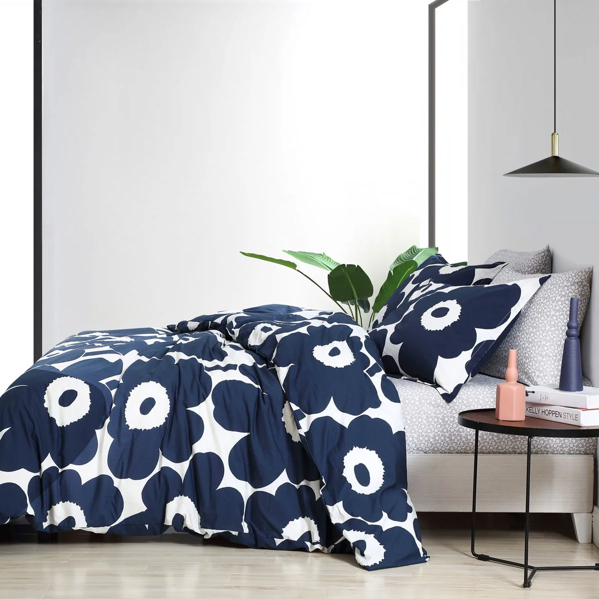Marimekko Unikko Indigo Full / Queen Duvet Cover Set - Image 3