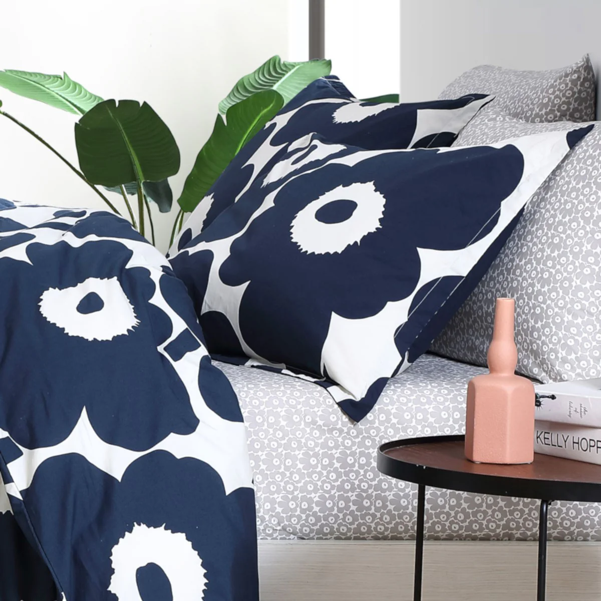 Marimekko Unikko Indigo Full / Queen Duvet Cover Set - Image 4